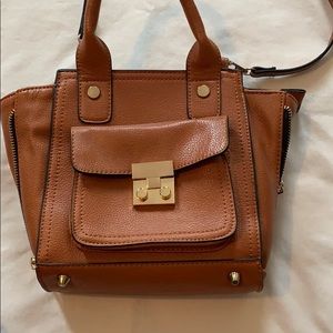 Tan satchel bag